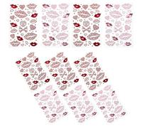 DECORNIJIA 10sheets Valentine's Day Lipstick Rhinestone Stickers Heart Shape Self-adhesive Nail Tattoos Face Gems for Scrapbooking Love Valentines Party Tattoo