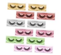 DECORNIJIA 12 Pairs Curl False Eyelashes Multipack for Women Mixed Dense Fiber Lashes with Yellow Green Purple Red Silver Pink for Party Wedding Daily Makeup