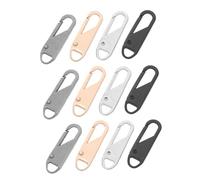 DECORNIJIA 12pcs Alloy Zipper Pull Replacement Tabs Detachable Pullers for Luggage Backpacks Jackets Multipurpose Spare Handles with Stylish Robust Construction