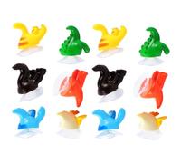 DECORNIJIA 12pcs Animal Tail Suction Cup Hooks Mixed Colors Strong Vacuum Suction Decorative Hooks for Bathroom Bedroom Kitchen Walls Easy Installation and Removal