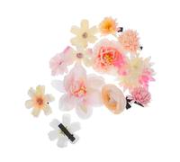 DECORNIJIA 12pcs Bohemian Pink Floral Hair Clips Lightweight Flower Hairpins for Women Delicate Hawaiian Style Hair Accessories at Music Events Dance Parties