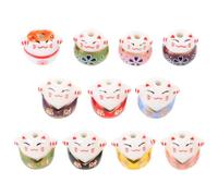 DECORNIJIA 12pcs Ceramic Cat Beads for Jewellery Making, Skin Friendly and Adorable Mixed Style Beads, for DIY Handcrafting and Jewellery Supplies Random Style