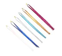 DECORNIJIA 12pcs Colorful Hair Tinsels with Hair Ring Buckles Braid Extensions in Pearl Rose Red Sky Blue Gold Silver Easy to Use Accessories for Women