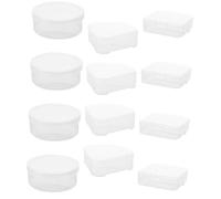 DECORNIJIA 12pcs Makeup Sponge Holder Set Round, Triangular, and Rectangular Powder Puff Boxes Small Cosmetic Puff Storage for Travel and Daily Use