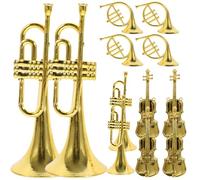 DECORNIJIA 12pcs Miniature Wind Instrument Charms Gold Abs Musical DIY Accessories for Wall Art Christmas Party Decorations for Craft Projects and Festive Ornaments