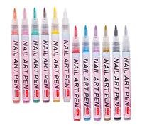 DECORNIJIA 12pcs Nail Art Pens Graffiti Markers for Nail Polish Art Lightweight Design for Professional Diy Use for Intricate Patterns and Designs