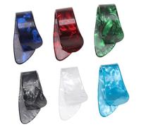 DECORNIJIA 12pcs Ultra Thin Thumb Finger Guitar Picks Celluloid Plectrums for Bass and Acoustic Guitar Practice Lightweight Protective Finger Picks in Colors Red White Black Light Blue Dark