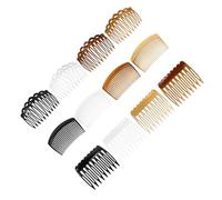 DECORNIJIA 12pcs Vintage French Hair Side Combs Plastic Twist Clips with Teeth for Women Bun Chignon Styling Travel Friendly Hair Accessories