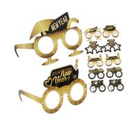 DECORNIJIA 12pcs Year Black Gold Paper Glasses Creative Photo Props Party Eyewear for Years Eve Celebrations Sturdy Stylish Accessories for Memorable Festive Moments