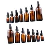 DECORNIJIA 14Pcs Refillable Glass Dropper Bottles Brown Medicinal Vials for Essential Oils Aromatherapy Sealed Pipettes for Travel DIY Blends Precise Drop Dispensing