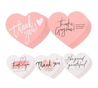DECORNIJIA 150pcs Small Pink Heart Thank You Cards for Weddings Showers Small Business Gift Tags Elegant Printed Paper Labels for Presents and Gratitude Notes