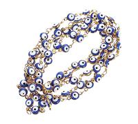 DECORNIJIA 1m Evil Eye Bead Chain for Necklace Linking Chain Beads for Women Non Tarnish Jewelry Charms