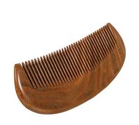 DECORNIJIA 1Pc Carved Verawood Massage Hair Comb Moon Shape Thickened Scalp Massager for Hair Styling Natural Design Retro Color Durable and Practical