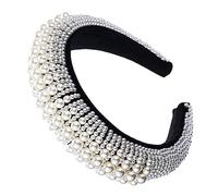 DECORNIJIA 1pc Widened Thickened Baroque Pearl Inlay Hair Band Unique Manmade Pearl Headband for Women and Hair Accessory for Various Dress Ups