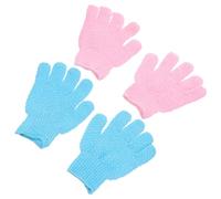 DECORNIJIA 2 Pairs Exfoliating Bath Gloves for Shower Use Body Scrub Mitts for Dead Skin Removal Suitable for Men and Women Multipurpose Hand Fit Bathing Scrubbers