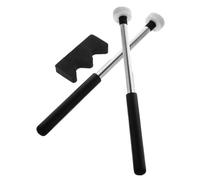 DECORNIJIA 2 Pairs Felt Head Tongue Drum Mallets with Slip Metal Bracket Handheld Percussion Sticks for Meditation Yoga Singing Bowls Rubber Grip for Crisp Resonant Tones and Comfortable Play