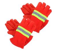 DECORNIJIA 2 Pairs Heat-resistant Firefighter Gloves with Fire-resistant Materials for High-temperature Protection Reinforced Grip Breathable Fit Suitable for Men and Women in Rescue