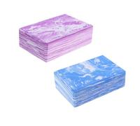 DECORNIJIA 2 Pcs EVA Yoga Blocks Camouflage High Density Fitness Bricks Lightweight Non-slip Support for Beginners Pilates Stretching and Meditation Purple and Blue