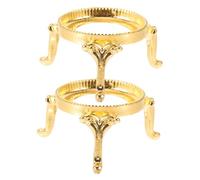 DECORNIJIA 2 pcs Metal Crystal Ball Stand with Delicate Base Smooth Texture Sphere Holder for Desktop Display Sturdy Gold-plated Support for Home Office Decoration