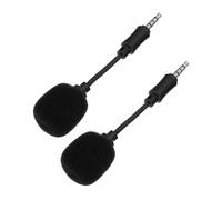 DECORNIJIA 2 PCS Portable Noise-canceling In-line Microphones Conductor Threaded Jack Plug for Live Singing Phone and Computer Recording High Sensitivity and Wide Frequency Response