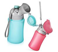 DECORNIJIA 2 Pcs Portable Potty Urinal Bottle for Leak Lightweight Emergency Toilet for Car Travel Outdoor Use Fun Elephant Design for Boys