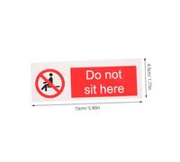 DECORNIJIA 2 pcs Safety Warning Stickers Self-adhesive No Sitting Sign for Office School Hotel Prohibition Label for Accident Prevention and Visibility