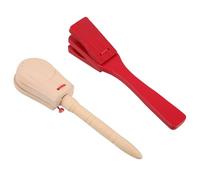 DECORNIJIA 2 Pcs Wooden Castanet Hand Clapper for Percussion Instruments with Long Handles Rhythm Sticks for S Musical Education and Stage Performance