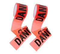 DECORNIJIA 2 Rolls Non-adhesive Caution Tape Roll Bright Red Warning Barrier Tape for Crime Scene Safety Construction Sites No Residue