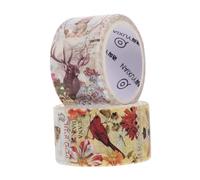 DECORNIJIA 2 Rolls Vintage Stamp Washi Tape Retro Adhesive Stickers for DIY Notebook Decoration and Scrapbooking Compact Aesthetic Craft Tape for Journals and Planners