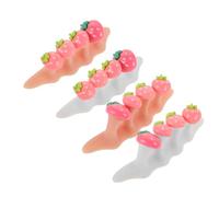 DECORNIJIA 2 Sets Silicone Toe Spreaders with Strawberry Decor Soft Ergonomic Toe Finger Separators for Pedicure and Nail Art Portable Toenail Dividers and Relief