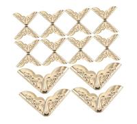 DECORNIJIA 200pcs Retro Books Horn Guard Notebook Decor Metal Journal Corners Photo Frame Corner Protectors Golden Iron