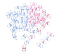 DECORNIJIA 200PCS Transparent Acrylic Pacifier Pendant Charms with Hanging for Shower Gender Reveal Party Favors Lightweight Beads for Jewelry Making Scrapbook Embellishments Phone Charm