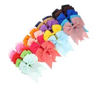 DECORNIJIA 20Pcs Bowknot Hair Scrunchies for Fishtail Ribbon Ponytail Holders in Handmade Elastic Bands for Parties Birthdays Family Photos Random Color