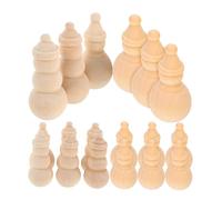 DECORNIJIA 20pcs DIY Unfinished Wooden Snowman Dolls for Painting Mini Christmas Peg Figures Craft Wood Snowman Decoration for Art Projects and Holiday Activities