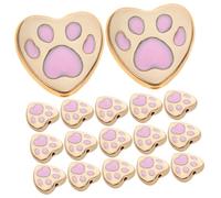 DECORNIJIA 20pcs Dog Paw Print Alloy Charms with Heart Beads for DIY Jewelry Making Small Beads for Bracelets Necklaces Pet Lover Accessories for Creative Crafting