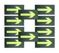 DECORNIJIA 20pcs Glow Stickers Directional Arrow Decals Weather-resistant Adhesive Outdoor Trail Marking Emergency Safety Signs for Camping Hiking Night Visibility