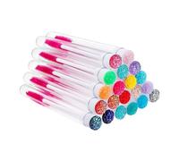 DECORNIJIA 20pcs Mascara Wands with Tubes Lightweight Portable Plastic and Artificial Fiber Eyelash Brushes for Travel and Daily Use Suitable for Beginners and Make-up Artists Random Color