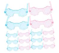DECORNIJIA 20pcs Mini Plastic Doll Sunglasses Lightweight Durable Eyewear Accessories for DIY Crafting and Doll Dress Up Adorable Flower Shaped Design Pink and Blue