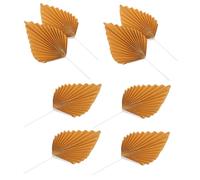 DECORNIJIA 20pcs Palm Fan Party Supplies Handmade Paper Folding Fans Palm Leaf Cupcake Decorations Cupcake Toppers Party Decorations Foldable Golden