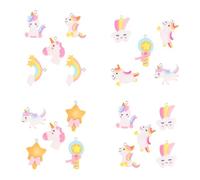 DECORNIJIA 20Pcs Resin Mini Cartoon Unicorn Rainbow Cloud Earring Pendants DIY Jewelry Making Charms Accessories for Handmade Earrings and Crafts