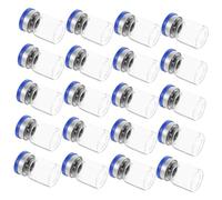 DECORNIJIA 20pcs Small Glass Vials with Caps Transparent Test Tube Bottles for Liquid Medicine Sample Storage Travel Portable Compact Container