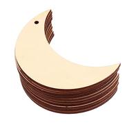 DECORNIJIA 20pcs Unfinished Wooden Moon Shape Ornaments Smooth Blank Wooden Slices for DIY Crafts Home Decor and Party Decorations for Christmas and Creative Projects