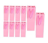 DECORNIJIA 20pcs Wine Bottle Bags with Handle Thick Kraft Paper Carrier Single Bottle Holder for Birthday Wedding Christmas Party Favor Supplies