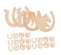 DECORNIJIA 24pcs DIY Horseshoe Wooden Slices for Hand Painted Crafts Lightweight Unfinished Wood Chips for Party Decorations and Art Projects Safe Material
