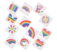 DECORNIJIA 24pcs Rainbow Flag Face and Body Temporary Stickers Gradient Color Lgbtq Accessories for Adults and Boys and Girls