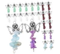 DECORNIJIA 25Pcs Mixed Color Natural Crystal Angel Charms DIY Jewelry Accessories for Bracelets Necklaces Keychains Handmade Craft Pendants and Smooth Surface