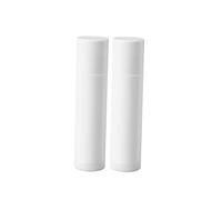 DECORNIJIA 25pcs White Lip Balm Tubes 5g Refillable Plastic Containers with Caps round Shape Push Wheel Mechanism Portable Mini Makeup Tubes for Travel and Personal Care