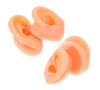 DECORNIJIA 2Pair Realistic Silicone Ear Model Left and Right Flexible Soft Fake Ears for Piercing Practice Jewelry Display Medical Teaching Tool Portable Body Parts Simulation