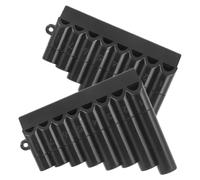 DECORNIJIA 2pcs 8-hole Pan Flute for Beginners and Students, Black Abs Resin Wind Instrument Music and Educational Practice