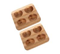 DECORNIJIA 2pcs Acacia Wood Egg Tray Holder for Refrigerator Farm Eggs Storage Organizer Prevents Rolling and Breaking Kitchen Countertop